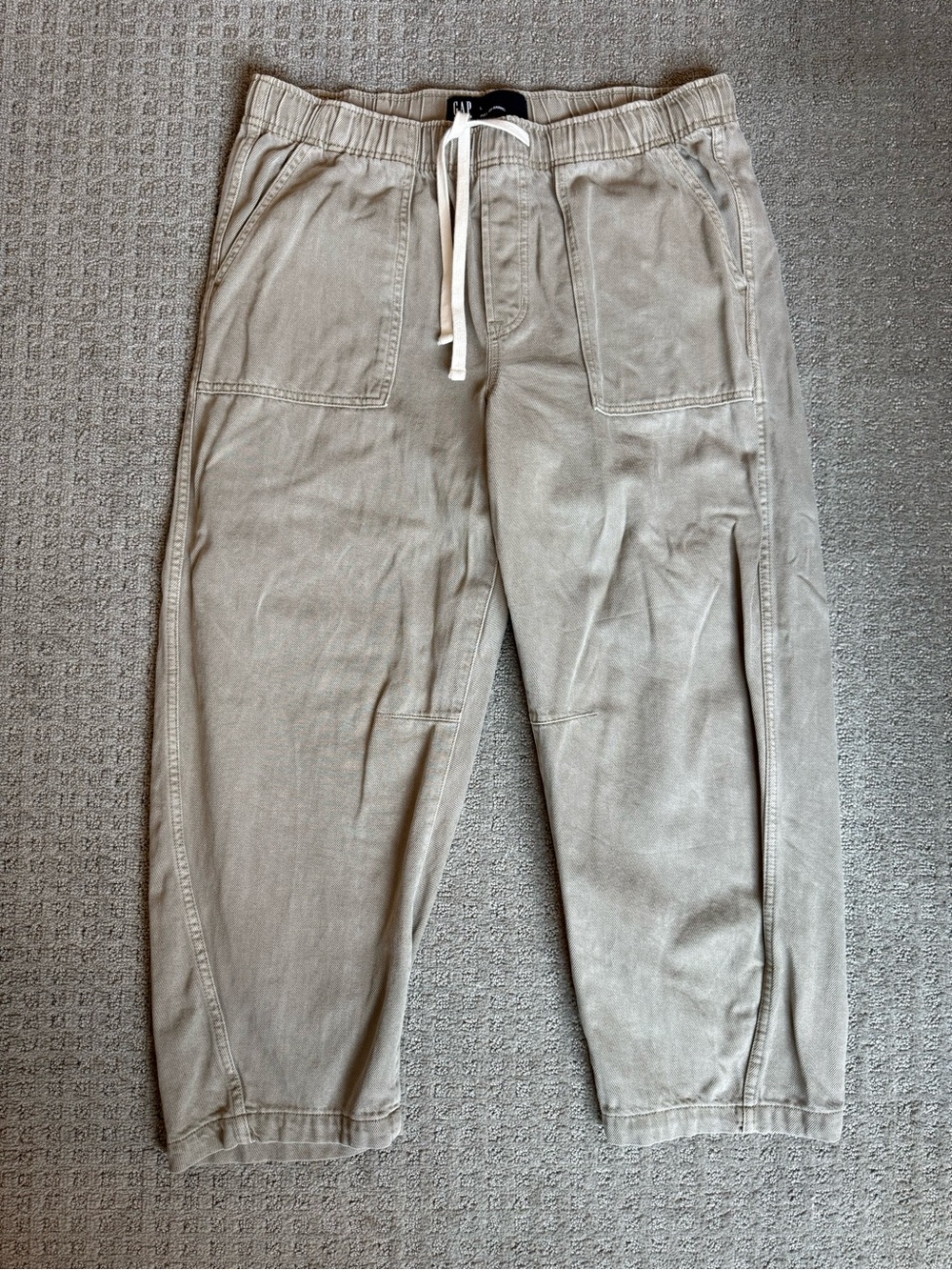 GAP Women’s Light Tan Cropped Drawstring Jeans